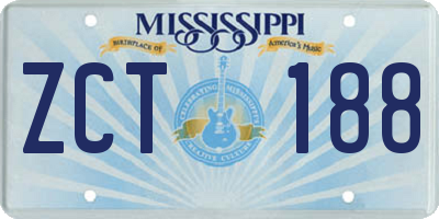 MS license plate ZCT188