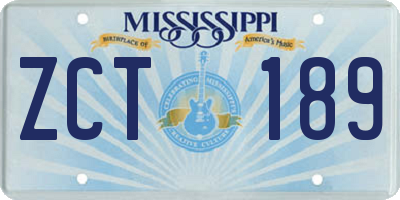 MS license plate ZCT189