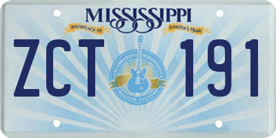 MS license plate ZCT191