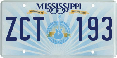 MS license plate ZCT193