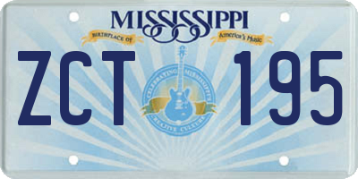 MS license plate ZCT195