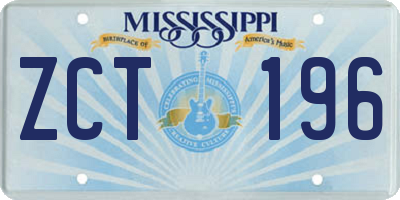 MS license plate ZCT196