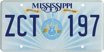MS license plate ZCT197