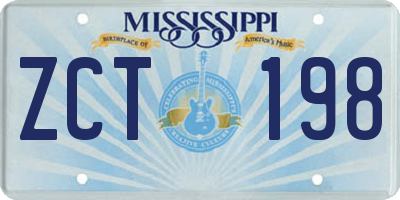 MS license plate ZCT198