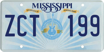 MS license plate ZCT199