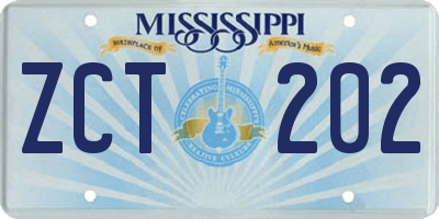 MS license plate ZCT202