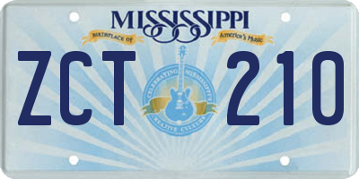 MS license plate ZCT210