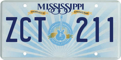 MS license plate ZCT211