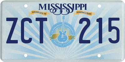 MS license plate ZCT215