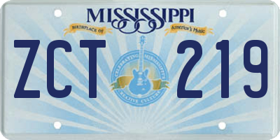 MS license plate ZCT219