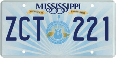 MS license plate ZCT221