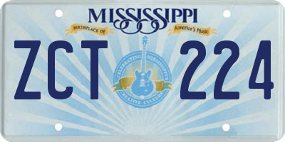 MS license plate ZCT224