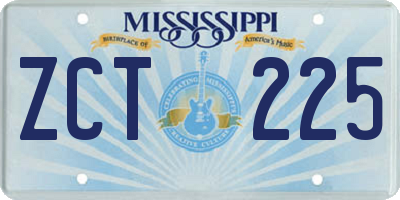 MS license plate ZCT225