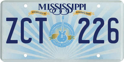 MS license plate ZCT226