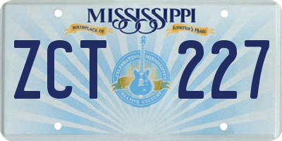 MS license plate ZCT227