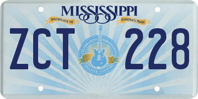 MS license plate ZCT228