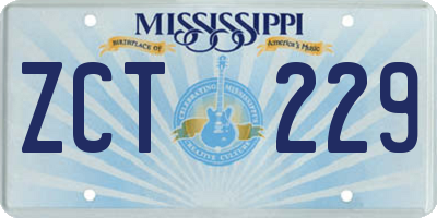 MS license plate ZCT229