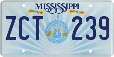 MS license plate ZCT239