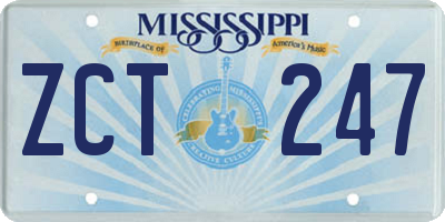MS license plate ZCT247