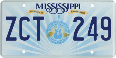 MS license plate ZCT249