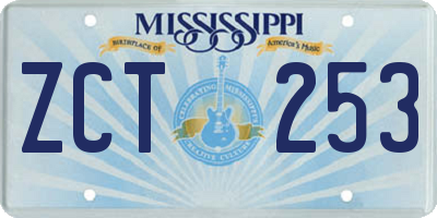 MS license plate ZCT253