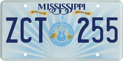 MS license plate ZCT255