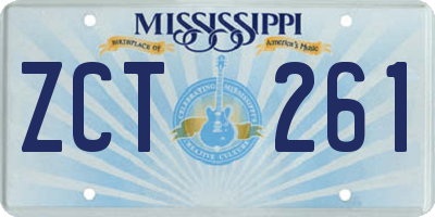 MS license plate ZCT261