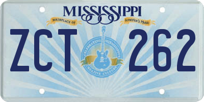 MS license plate ZCT262