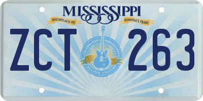 MS license plate ZCT263