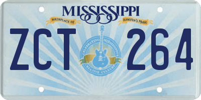 MS license plate ZCT264