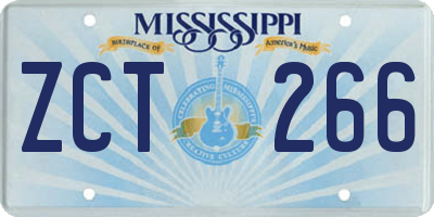 MS license plate ZCT266