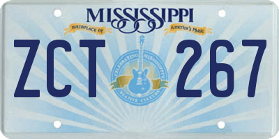 MS license plate ZCT267