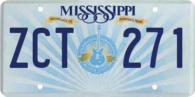 MS license plate ZCT271