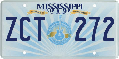 MS license plate ZCT272