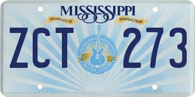 MS license plate ZCT273