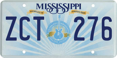 MS license plate ZCT276