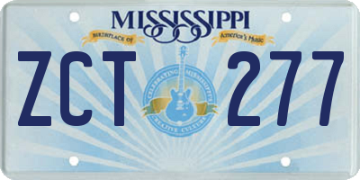 MS license plate ZCT277