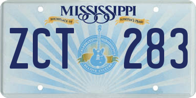 MS license plate ZCT283