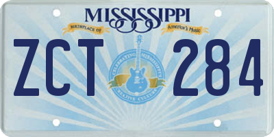 MS license plate ZCT284