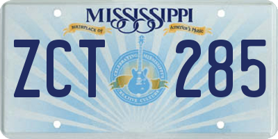MS license plate ZCT285