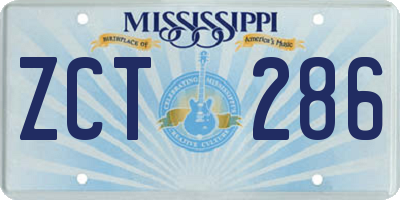 MS license plate ZCT286