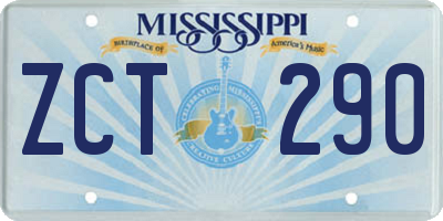 MS license plate ZCT290