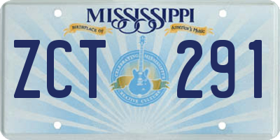MS license plate ZCT291