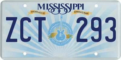 MS license plate ZCT293