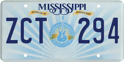 MS license plate ZCT294