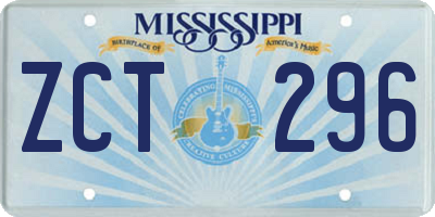 MS license plate ZCT296