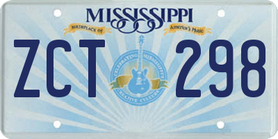 MS license plate ZCT298