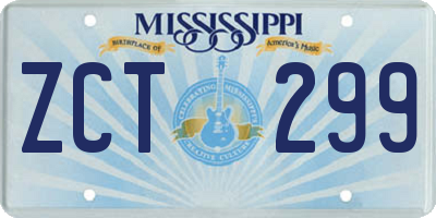 MS license plate ZCT299