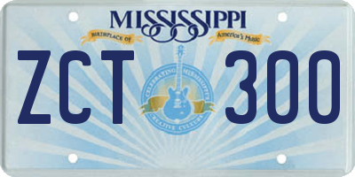 MS license plate ZCT300