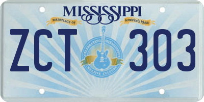 MS license plate ZCT303